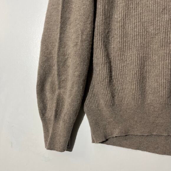 Filippo Riberti Quarter Zip Brown Wool Cashmere Pullover Sweater Men’s Size XL - Picture 2 of 8